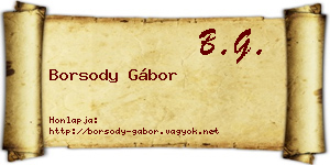 Borsody Gábor névjegykártya