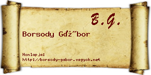Borsody Gábor névjegykártya