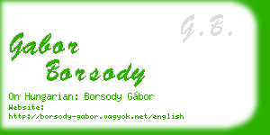 gabor borsody business card