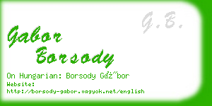 gabor borsody business card